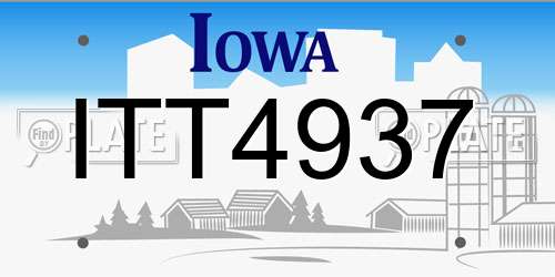 ITT4937 Iowa License Plate