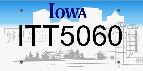 ITT5060 Iowa License Plate