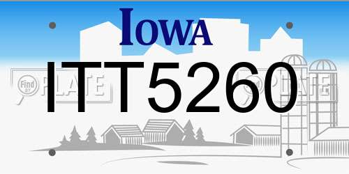 ITT5260 Iowa License Plate