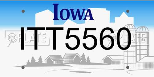 ITT5560 Iowa License Plate
