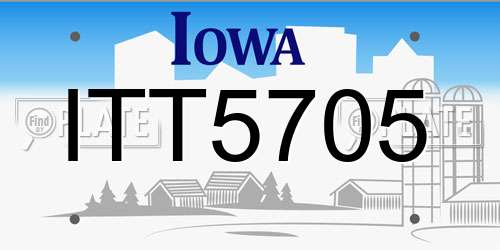 ITT5705 Iowa License Plate