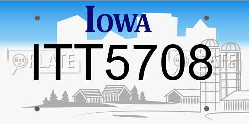ITT5708 Iowa License Plate