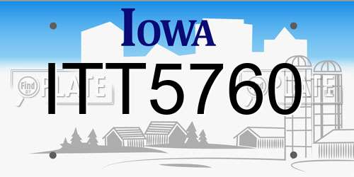 ITT5760 Iowa License Plate
