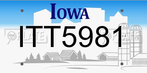ITT5981 Iowa License Plate
