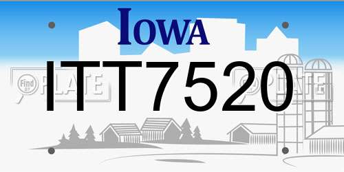 ITT7520 Iowa License Plate