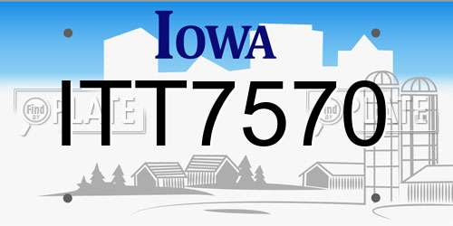 ITT7570 Iowa License Plate