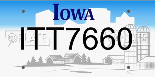 ITT7660 Iowa License Plate