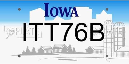 ITT76B Iowa License Plate