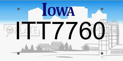 ITT7760 Iowa License Plate