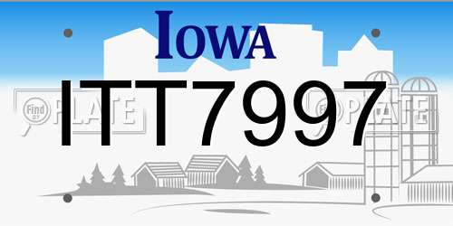 ITT7997 Iowa License Plate