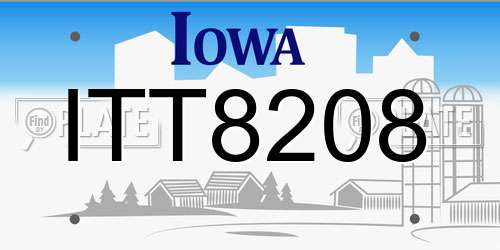 ITT8208 Iowa License Plate
