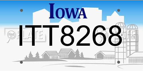 ITT8268 Iowa License Plate