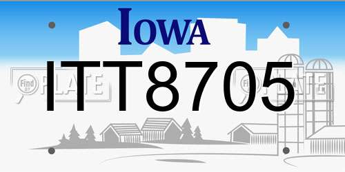 ITT8705 Iowa License Plate
