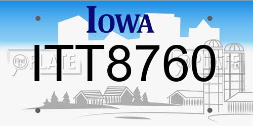 ITT8760 Iowa License Plate