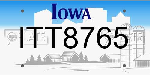 ITT8765 Iowa License Plate