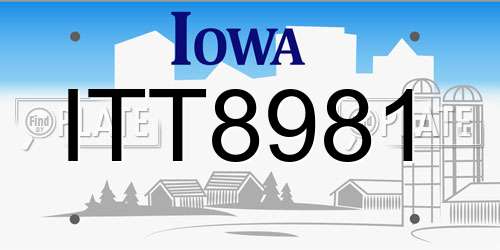 ITT8981 Iowa License Plate