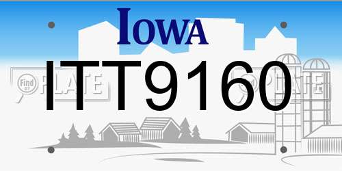 ITT9160 Iowa License Plate