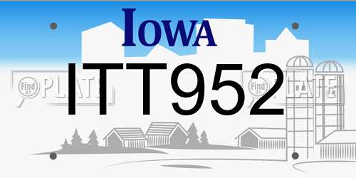 ITT952 Iowa License Plate