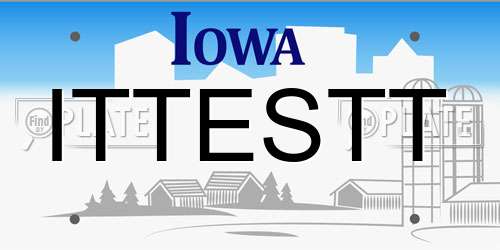 ITTESTT Iowa License Plate
