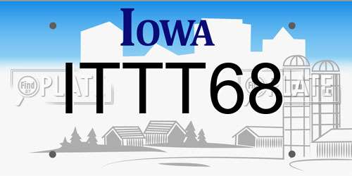 ITTT68 Iowa License Plate
