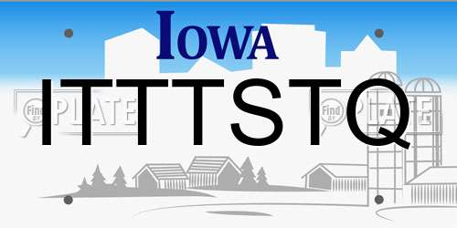 ITTTSTQ Iowa License Plate