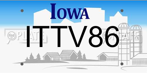 ITTV86 Iowa License Plate
