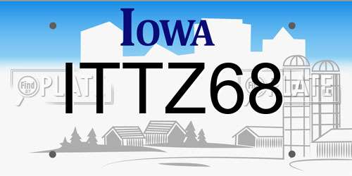 ITTZ68 Iowa License Plate
