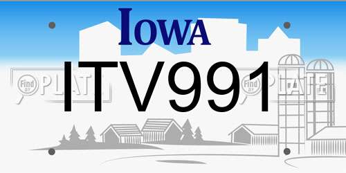 ITV991 Iowa License Plate