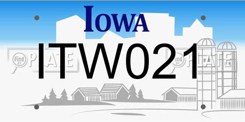 ITW021 Iowa License Plate