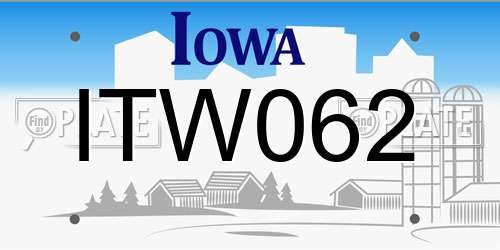 ITW062 Iowa License Plate