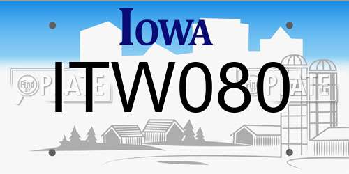 ITW080 Iowa License Plate
