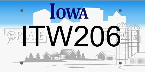 ITW206 Iowa License Plate