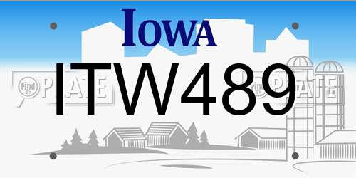 ITW489 Iowa License Plate