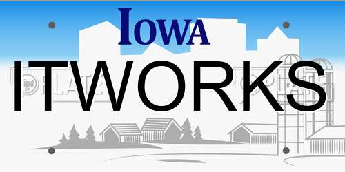 ITWORKS Iowa License Plate