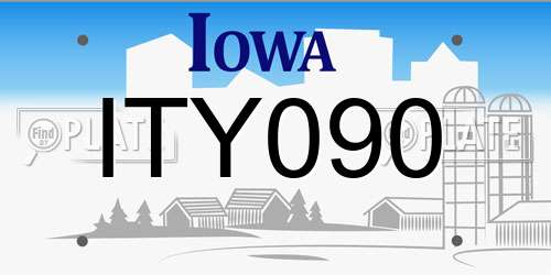 ITY090 Iowa License Plate