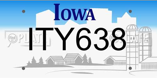 ITY638 Iowa License Plate
