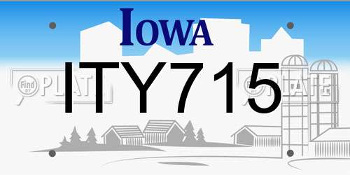 ITY715 Iowa License Plate