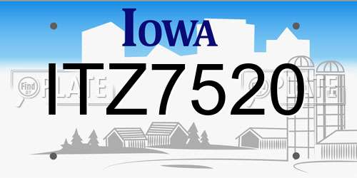 ITZ7520 Iowa License Plate