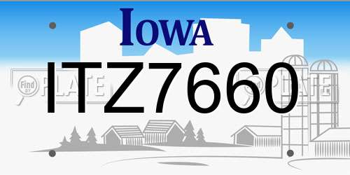 ITZ7660 Iowa License Plate