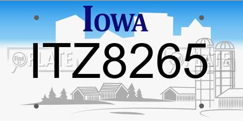 ITZ8265 Iowa License Plate