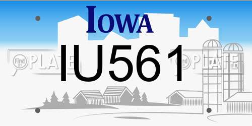 IU561 Iowa License Plate