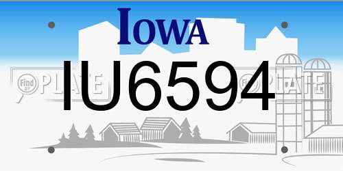 IU6594 Iowa License Plate