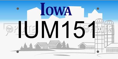 IUM151 Iowa License Plate