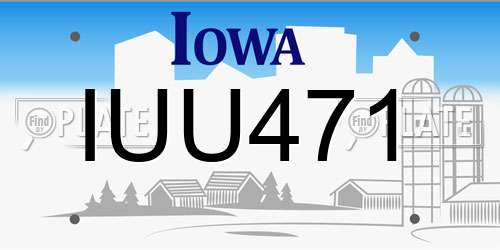 IUU471 Iowa License Plate