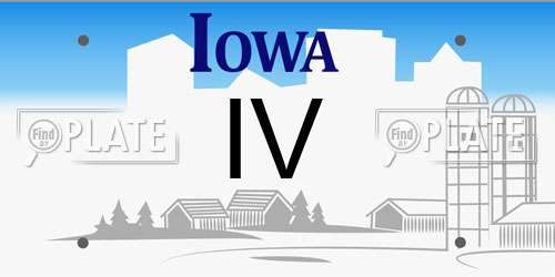 IV Iowa License Plate