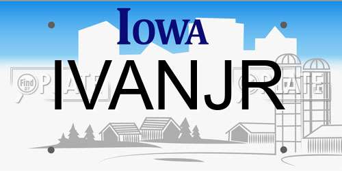 IVANJR Iowa License Plate