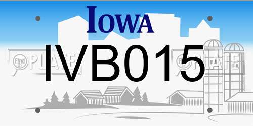 IVB015 Iowa License Plate