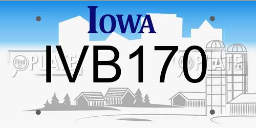 IVB170 Iowa License Plate