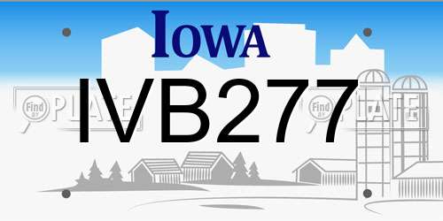 IVB277 Iowa License Plate