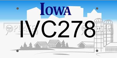IVC278 Iowa License Plate